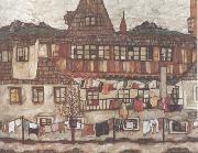 House with Drying Laundry (mk12), Egon Schiele